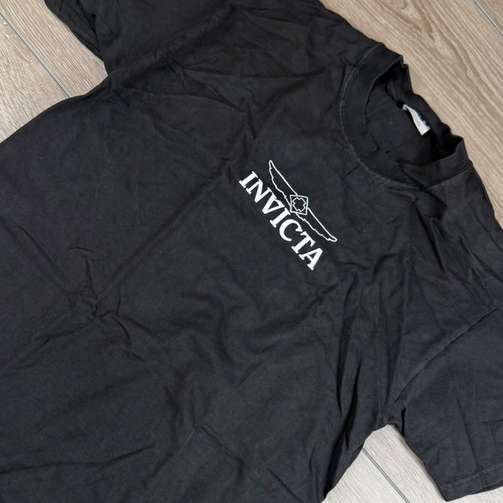 Invicta Mens T-Shirt Graphic Logo Hanes Beefy-T Black Medium